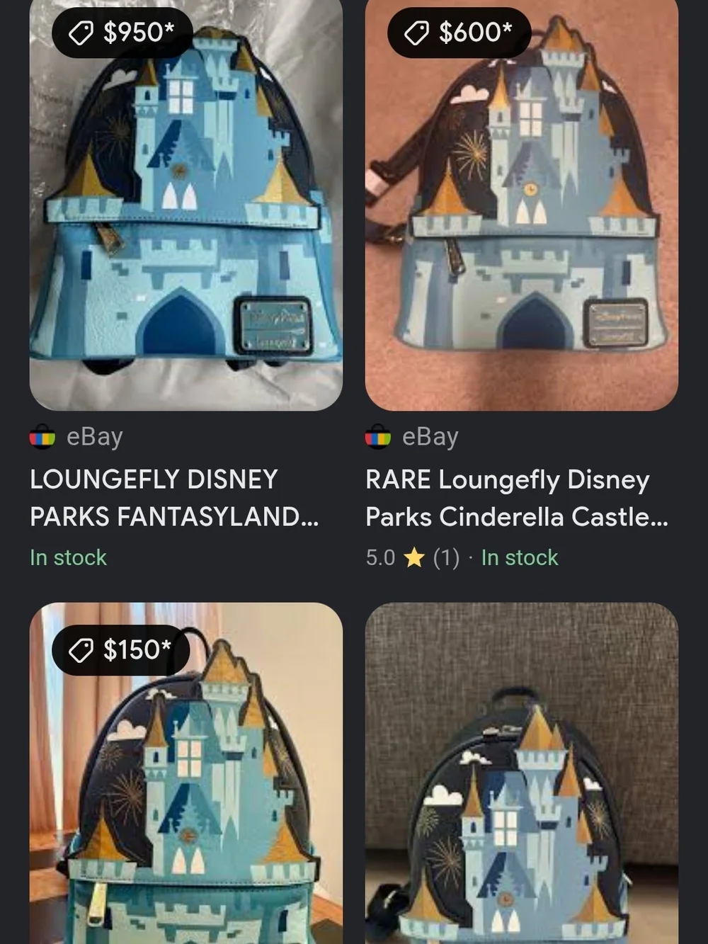 LOUNGEFLY Disney Parks Cinderella Castle RARE LIMITED EDITION 2019 Backpack
